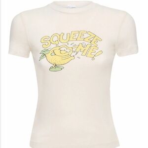 Re/Done - 90s Squeeze ME Graphic White and Yellow Short Sleeve Tee
